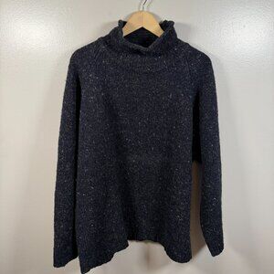 VTG Abercrombie Roll Neck Sweater Mens Size XL Shetland Wool Blue Chunky 90s